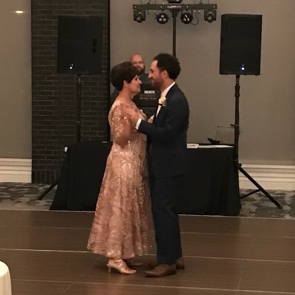 Tahari 3/4 sleeve rose-gold sequin gown - Picture 11 of 11